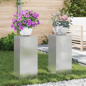 vidaXL Στήριξη φυτών 2 pcs Ασημί 24 x 24 x 55 εκ. Ανοξείδωτο ατσάλι