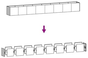 vidaXL Ζαρντινιέρα 360 x 40 x 40 εκ. από Ατσάλι Σκληρυθέν στον Αέρα