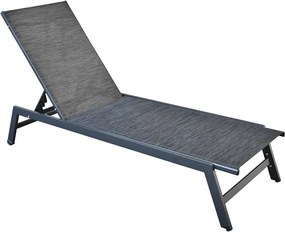 CORTE Ξαπλώστρα K/D, Μέταλλο Βαφή Μαύρο, Textilene Ανθρακί   2τμχ