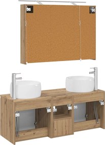 vidaXL Σετ Ντουλαπιών Μπάνιου 4 τμχ. Artisan Δρυς Επεξεργασμένο Ξύλο