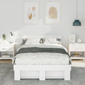 vidaXL Σκελετός Κρεβατιού Λευκό 120 x 190 cm Μασίφ ξύλο πεύκου