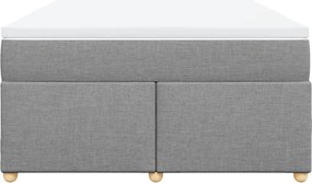 vidaXL Κρεβάτι Boxspring με Στρώμα Ανοιχτό Γκρι 140x190 εκ. Υφασμάτινο