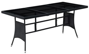 vidaXL Σετ Τραπεζαρίας Εξ. Χώρου 9 τεμ. Μαύρο Συνθ. Ρατάν με Μαξιλάρια