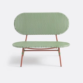 Παγκάκι κήπου από μέταλλο και πλεγμένη ρητίνη, Matu