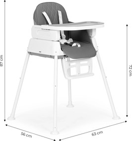 3-in-1 foldable children's feeding chair ECOTOYS gray