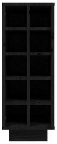 vidaXL Κάβα Κρασιών Μαύρη 23x34x61 εκ. από Μασίφ Ξύλο Πεύκου