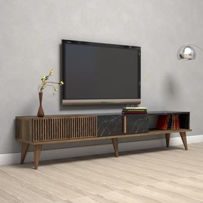 Έπιπλο Τηλεόρασης Καρυδιά / Μαύρο CUSURO 180x35x40