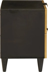 vidaXL Κομοδίνο 2 pcs Μαύρο και Χρυσό 40 x 33 x 46 εκ.