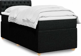 vidaXL Κρεβάτι Boxspring με Στρώμα Μαύρο 100 x 200 εκ. Υφασμάτινο