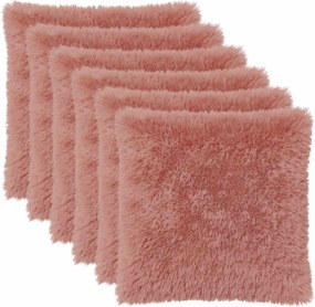 vidaXL Κάλυμμα Μαξιλαριού 6 pcs HEERLEN Ροζ 65 x 65 εκ. PV Φλίς