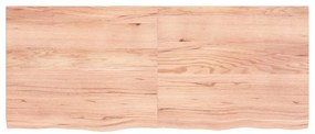vidaXL Ράφι Τοίχου Ανοιχτό Καφέ 120x50x(2-4)εκ. Επεξ. Μασίφ Ξύλο Δρυός