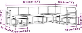 vidaXL Σειρά Καναπέ Εξωτερικού με μαξιλάρι 8 pcs Λευκό και Μπεζ