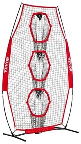 VEVOR 203.2 x 101.6mm Football Trainer Throwing Net, Training Throwing Target Practice Net with 3 Target Pockets, Knotless Net Includes Bow Frame and Portable Carry Case, Improve QB Throwing Accuracy