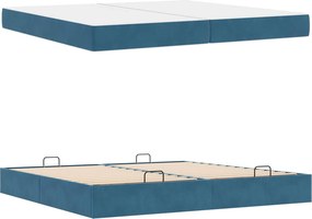 vidaXL Σκελετός κρεβατιού με στρώμα με στρώμα 2 pcs Μπλε Βελούδο