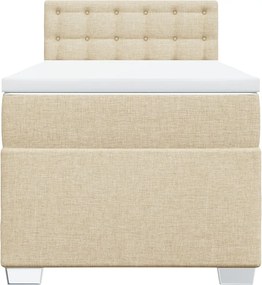 vidaXL Κρεβάτι Boxspring με Στρώμα Κρεμ 80 x 200 εκ. Υφασμάτινο
