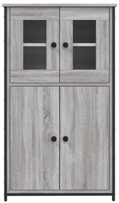 vidaXL Ντουλάπι Γκρι Sonoma 62x32x106,5 εκ. από Επεξεργασμένο Ξύλο