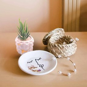 Τεχνητό Φυτό σε Μοντέρνο Κεραμικό Άσπρο Γλαστράκι 7x13cm