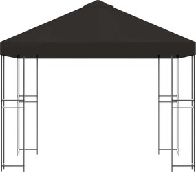 vidaXL Κιόσκι 3 x 3 m Ανθρακί Πολυεστέρας και Χάλυβας 190 gsm
