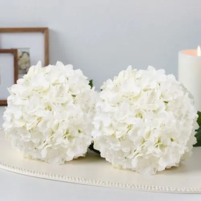 VEVOR 105 Pcs Artificial Silk Hydrangea Flowers 9.8 In Bouquet Arrangement White