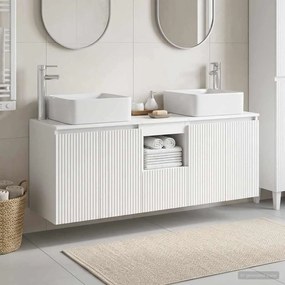 vidaXL Σετ Ντουλαπιών Μπάνιου 3 τμχ. Λευκό 135 x 35 x 80 cm