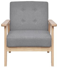 vidaXL Σετ Σαλονιού 3 τεμ. Ανοιχτό Γκρι Υφασμάτινο