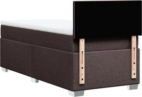vidaXL Κρεβάτι Boxspring με Στρώμα Σκούρο Καφέ 80x200 εκ. Υφασμάτινο