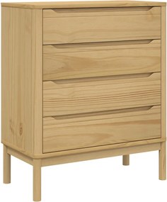 vidaXL Συρταριέρα FLORO Καφέ από Μασίφ Ξύλο Πεύκου