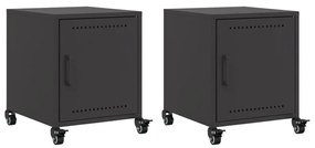 vidaXL Κομοδίνα 2 τεμ. Μαύρο 36x39x43,5 εκ. από Χάλυβα