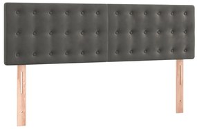 vidaXL Κρεβάτι Boxspring με Στρώμα Σκούρο Γκρι 140x190 εκ. Βελούδινο