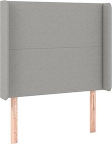 vidaXL Κρεβάτι Boxspring με Στρώμα &amp; LED Αν.Γκρι 90x190 εκ. Υφασμάτινο