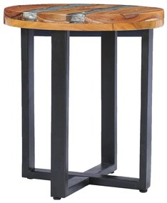 vidaXL Τραπεζάκι Σαλονιού 40x45 εκ. από Μασίφ Ξύλο Teak / Συνθ. Ρητίνη