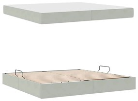 vidaXL Κρεβάτι με αποθηκευτικό χώρο και στρώμα με στρώμα Ανοιχτό γκρι