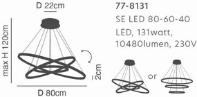 Γραμμικό Φωτιστικό SE LED 80-60-40 MORELLI PENDANT COFFEE BROWN Β5 - Μέταλλο - 77-8131