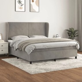 ΚΡΕΒΑΤΙ BOXSPRING ΜΕ ΣΤΡΩΜΑ ΑΝΟΙΧΤΟ ΓΚΡΙ 180X200 ΕΚ. ΒΕΛΟΥΔΙΝΟ 3129105