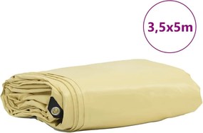 vidaXL Τέντα 650g / m² Μπεζ 3,5 x 5 m Καμβάς με επικάλυψη PVC