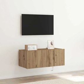 vidaXL Ντουλάπα TV με Φώτα LED Artisan Oak 80x35x31 εκ.