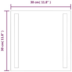 vidaXL Καθρέφτης Μπάνιου με LED 30x30 εκ.