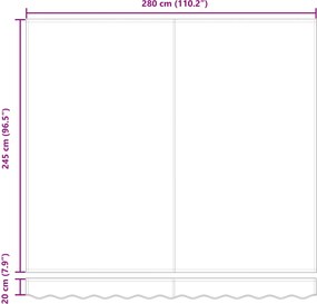 vidaXL Αναδιπλούμενη τέντα Λευκό 300 x 250 x 165 εκ.