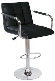Σκαμπό Bar 54 43.2240.S (Σετ 2τμχ) 52x51x110cm Black Metal, Technoderma