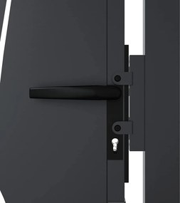 vidaXL Πόρτα Κήπου Ανθρακί 100x125 εκ. Σχέδιο Χαλυβδόφυλλου