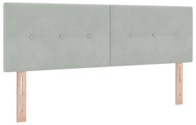 vidaXL Κρεβάτι Box Spring με Στρώμα  Ανοιχτό Γκρι 140x200 εκ. Βελούδο