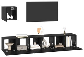 vidaXL Σετ επίπλου τηλεόρασης 4 pcs Μαύρη δρυς 60 x 30 x 30 cm