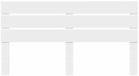 vidaXL Κεφαλάρι με κεφαλάρι Λευκό 200 cm Επεξεργασμένο ξύλο