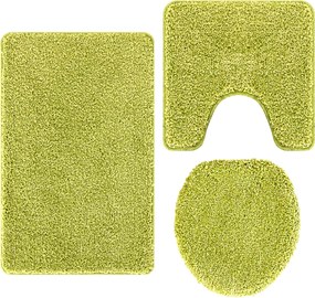 vidaXL Σετ Μάτ Μπάνιου Αντιολισθητικό 3 pcs Πράσινο PP