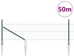 vidaXL Φράκτης Εξαγωνικός  Πράσινος 0.4x50 μ Χάλυβα