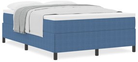 vidaXL Κρεβάτι Μπλε 140x200 εκ. από Σατέν Υφάσματος