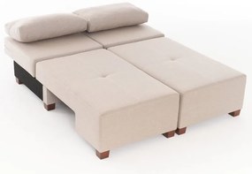 Καναπές - κρεβάτι πολυμορφικός Perenna Megapap τριθέσιος υφασμάτινος χρώμα κρεμ 233x93x83εκ.