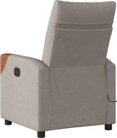 vidaXL Πολυθρόνα Μασάζ Ηλεκτρική Ανακλινόμενη Taupe Υφασμάτινη