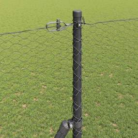 vidaXL Έξιγωνο φράχτη σταθερού εδάφους 10 x 1,5 m Γκρι Δίχτυ