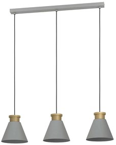 Φωτιστικό Οροφής - Ράγα Twicken 43839 92x22x110cm 3xΕ27 40W Grey-Gold Eglo Steel